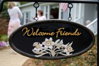 picture of a welcome friends sign