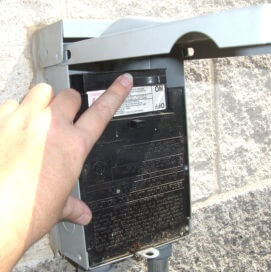 outdoor disconnect or breaker magnified