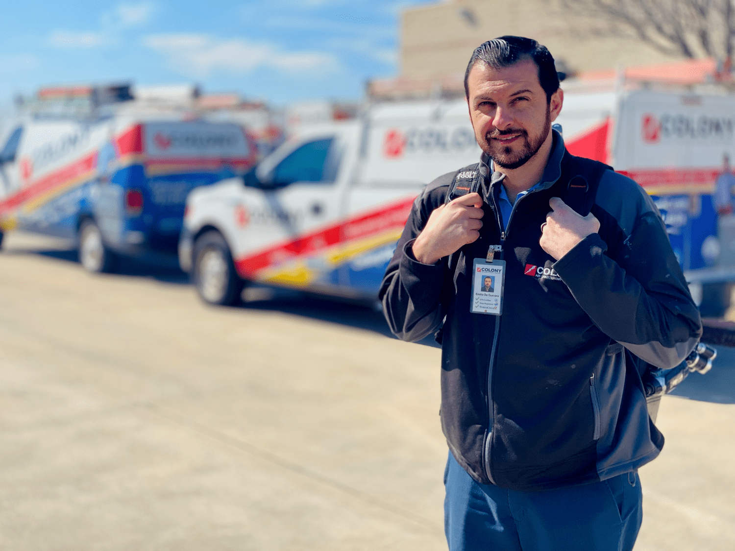photo of a Colony technician ready to provide heating service in Frisco