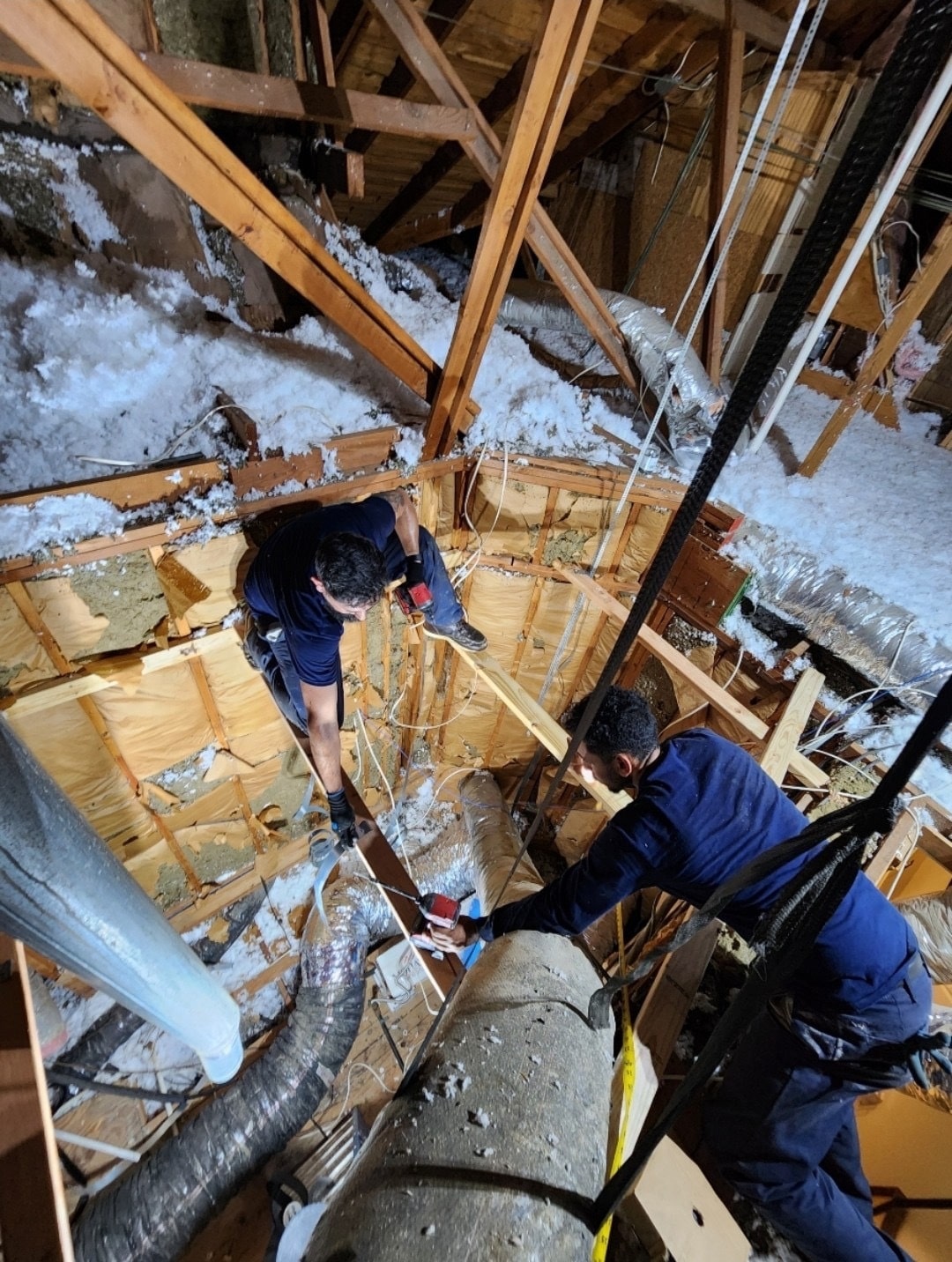 Colony Air Conditioning & Heating running ductwork for AC replacement in Frisco
