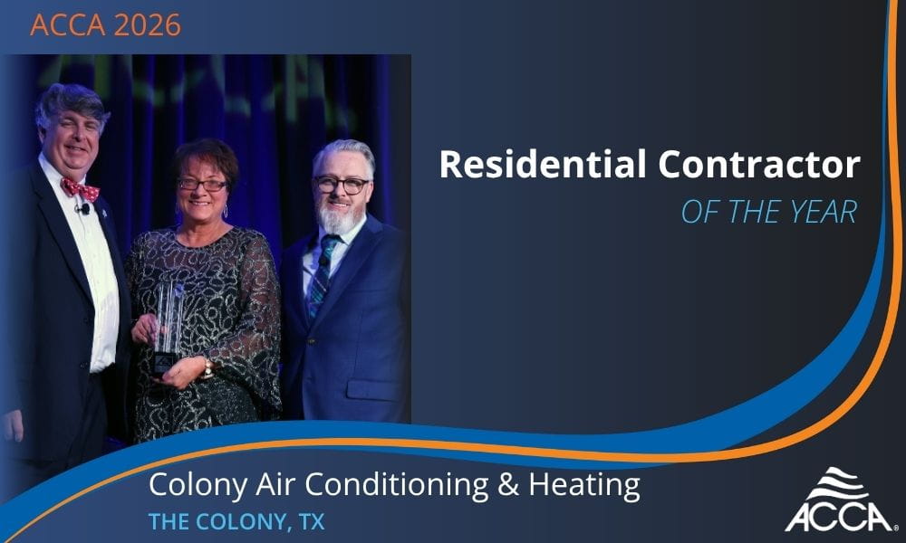 ACCA 2026 Residential Contractor of the Year – Colony Air Conditioning and Heating, The Colony TX