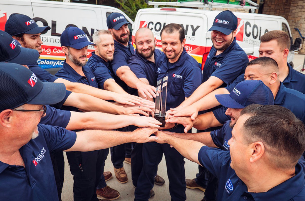 Colony Air Conditioning and Heating team celebrates winning the ACCA 2026 National HVAC Residential Contractor of the Year award